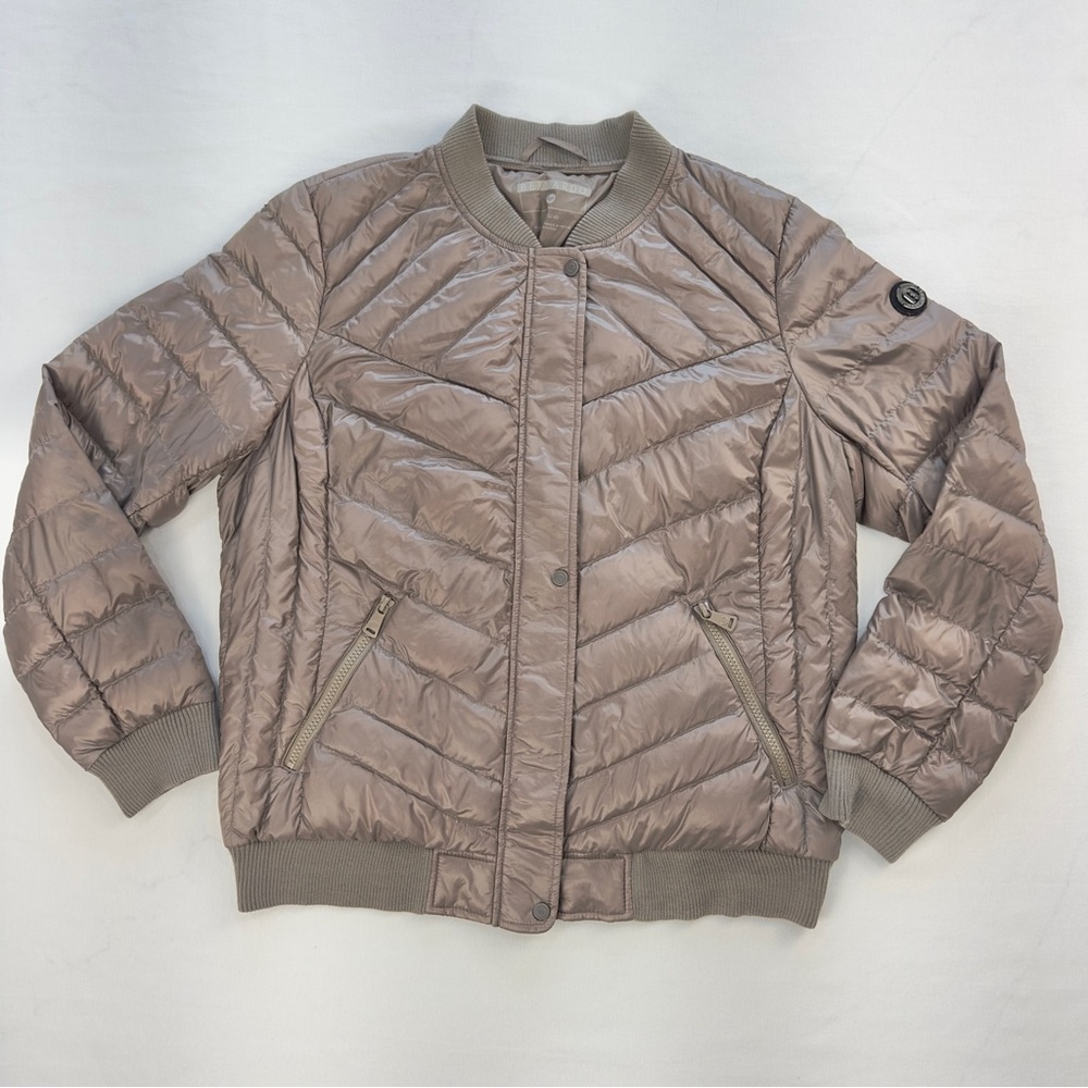 Bernardo Insulated Puffer Bomber Jacket Water Resistant Moonrock Size Large - Picture 4 of 15